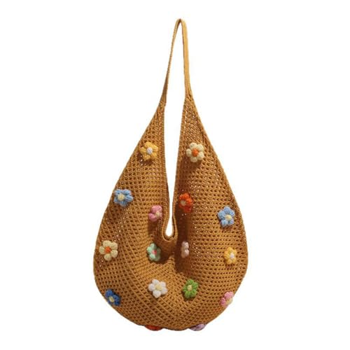PALAY® s Boho Crochet Beach Tote Shoulder Bag with Colored Beads Aesthetic Hippie Knit Hand Bags for Women PALAY® s Boho Crochet Beach Tote Shoulder Bag with Colored Beads Aesthetic Hippie Knit Hand Bags for Women
